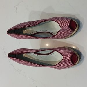 Gianni Bini Red & White Open-Toe Heels Pump